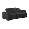 Sofá Retrátil Reclinável 3 Lugares Anturio 2,10m Veludo Preto para Sala de Tv/filmes - 1