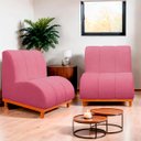 Ver imagem 3 de Namoradeira Marselha Base de Madeira para Sala Hotel