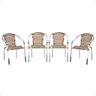 4 Cadeira Maresia Aluminio Polido Fibra Sintetica Tr. Simples - Capuccino - 1