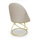 Ver imagem 6 de Kit 02 Cadeiras Poltrona de Jantar Bela Linho Bege Base Metálica Luxo Dourado - Pallazio