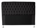 Ver imagem 2 de Cabeceira e Recamier Iza para Cama Box Casal Queen 1.60 - Suede - Sv Decor: Preto