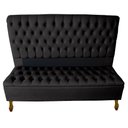Ver imagem 1 de Cabeceira e Recamier Iza para Cama Box Casal Queen 1.60 - Suede - Sv Decor: Preto