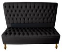 Ver imagem 1 de Cabeceira e Recamier Iza para Cama Box Casal Queen 1.60 - Suede - Sv Decor: Preto