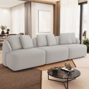 Ver imagem 1 de Sofá 4 Lugares para Sala de Estar Living 288cm Arlo F04 Linho Cru - Lyam Decor