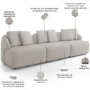 Ver imagem 4 de Sofá 4 Lugares para Sala de Estar Living 288cm Arlo F04 Linho Cru - Lyam Decor