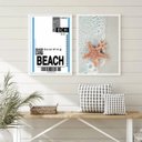 Ver imagem 2 de Kit 2 Quadros Decorativos Viagem Praia 33x24cm - com Vidro:moldura Branca