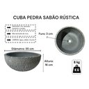 Ver imagem 3 de Cuba Bojo Pia Pedra Sabão Rústico 35 Cm