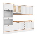 Ver imagem 1 de Cozinha Completa Aspen 11 Portas 4 Gavetas com Vidro Branco/Cinamomo - Fellicci