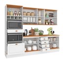 Ver imagem 4 de Cozinha Completa Aspen 11 Portas 4 Gavetas com Vidro Branco/Cinamomo - Fellicci