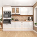 Ver imagem 3 de Cozinha Completa Aspen 11 Portas 4 Gavetas com Vidro Branco/Cinamomo - Fellicci