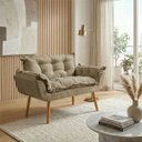 Ver imagem 1 de Namoradeira Decorativa Confortável para Sala Recepção Consultório Manicure Alice Suede