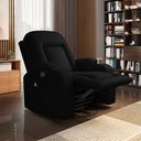 Ver imagem 1 de Poltrona do Papai Reclinável Giratória e Balanço Sala de Cinema Crihs com Massagem e Aquecimento PU Preto G23 - Gran Belo