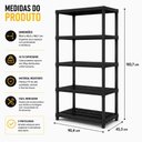 Ver imagem 3 de Estante 5 Prateleiras Reforcada Rack Organizador Multiuso Grande Quarto Lavanderia Porta Bri