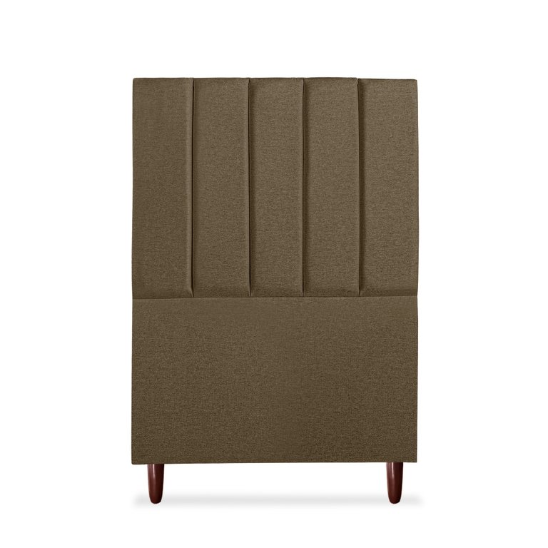 Cabeceira Estofada Cama Box Solteiro Carla 90cm Linho:marrom