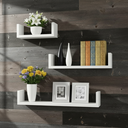 Ver imagem 2 de Kit 3 Prateleiras U em MDF - 50cm, 40cm e 30cm (15cm Profundidade) Branco