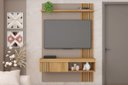 Ver imagem 2 de Painel Home P/ Tv até 45 Pol Jade Ripada 120x183cm Buriti/fendi - Caemmun
