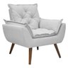 Kit de 2 Poltronas Opala Conforto Tecido Boucle Pés Trapézio Cinza - 3