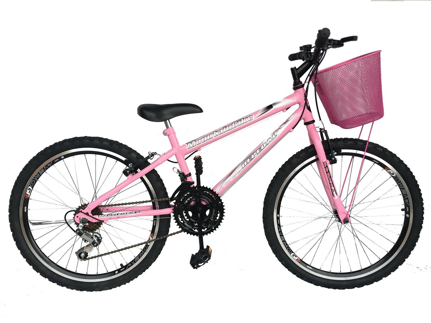 Bicicleta Aro Aero 24 Feminina 18 Marchas Freio V-Brake DEPEDAL DAL-007 AÉRO ROSA - 3