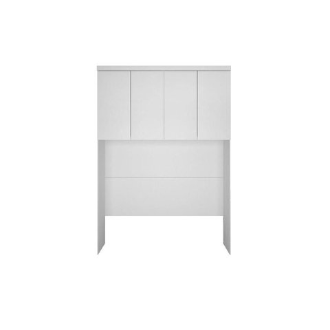 Armário Ponte Modulado Aéreo Casal/Queen 167cm Rizon/Linea c/ 4 Portas Neve - Novo Horizonte