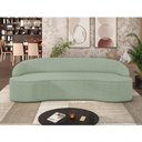 Ver imagem 2 de Sofá 3 Lugares Curvo Sala de Estar Living Lótus D02 Linho Verde 180 cm D-477 - Lyam Decor