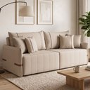 Ver imagem 1 de Sofá Cama Retrátil 200cm Essence D05 Linho Bege/camel - Mpozenato