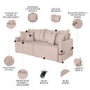 Ver imagem 4 de Sofá Cama Retrátil 200cm Essence D05 Linho Bege/camel - Mpozenato