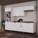 Ver imagem 1 de Cozinha Modulada 5 Peças 100% MDF Bari Indekes Branco