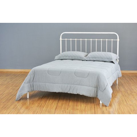 Cama de Ferro Patente Viuva - sem Peseira - Branco Envelhecido