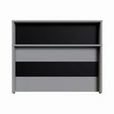 Ver imagem 5 de Balcão Atendimento 120 Cm Recepção Alto Escritório F5 Office Cor:cinza Sagrado com Preto