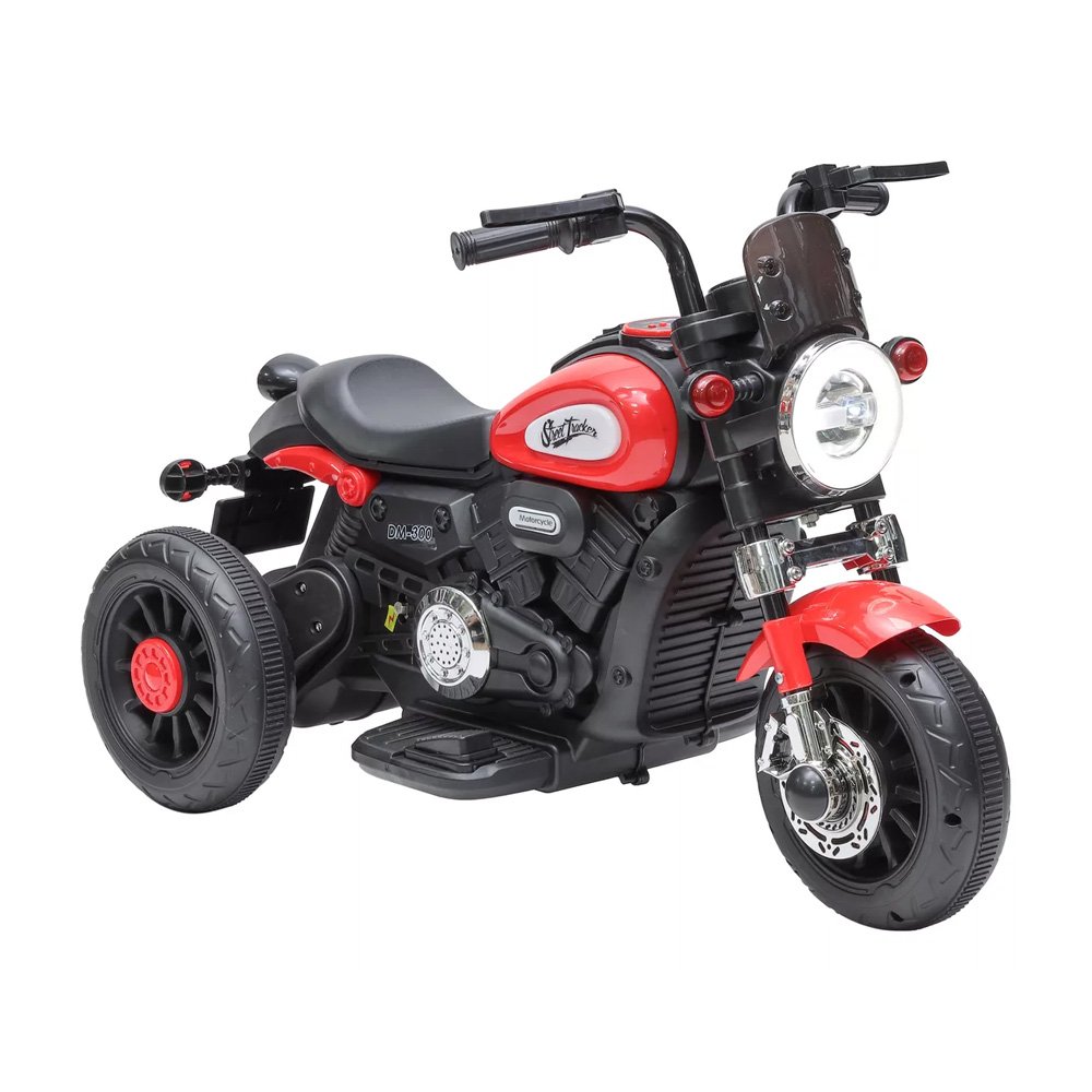 Moto Elétrica Infantil 6v Harley Triciclo Vermelha Farol de Led e Sons com Música e Buzina - 5