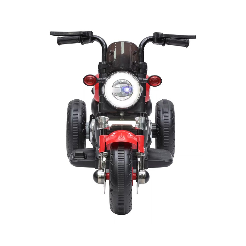 Moto Elétrica Infantil 6v Harley Triciclo Vermelha Farol de Led e Sons com Música e Buzina - 4