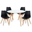 Ver imagem 2 de Conjunto Leda Mesa 90cm Compacta & 4 Cadeiras Leda Preta Almofadas