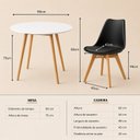 Ver imagem 3 de Conjunto Leda Mesa 90cm Compacta & 4 Cadeiras Leda Preta Almofadas