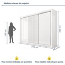 Ver imagem 4 de Guarda Roupa Casal 3 Portas de Correr com 6 Gavetas e Detalhe Ripado 100% MDF Vitória