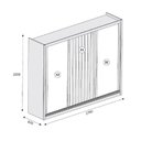Ver imagem 3 de Guarda-Roupa Casal Ripado 3 Portas e 6 Gavetas Vitória Branco/Acetinado