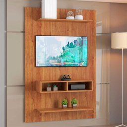 Painel para Tv até 50 Byte com Nicho e 2 Prateleiras Mel - 1 Painel para Tv até 50 Byte com Nicho e 2 Prateleiras Mel - 1