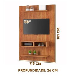 Painel para Tv até 50 Byte com Nicho e 2 Prateleiras Mel - 3 Painel para Tv até 50 Byte com Nicho e 2 Prateleiras Mel - 3