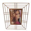 Ver imagem 3 de Porta retrato rose gold moderno de metal aramado