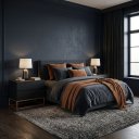 Ver imagem 1 de Mesa Cabeceira Eros 60cm 2 Gavetas MDF Estilo Industrial Preto Pés Cobre
