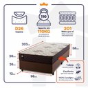 Ver imagem 3 de Conjunto Cama Box Solteirão c/ Molas Ensacadas Allura Marrom 96x203x58