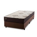 Ver imagem 2 de Conjunto Cama Box Solteirão c/ Molas Ensacadas Allura Marrom 96x203x58