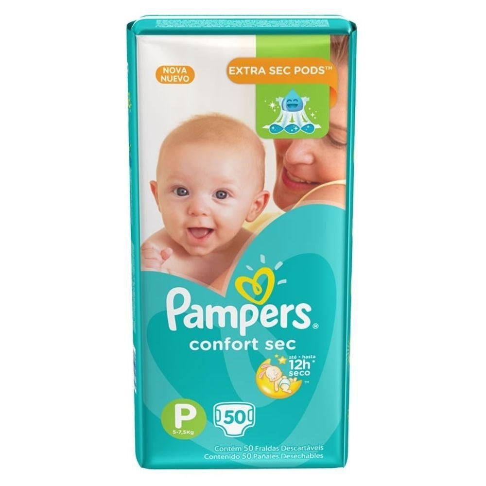 Fralda Pampers Confort Sec P com 50 Unidades