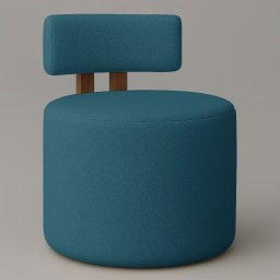 Poltrona Recepção Organica Almyra - Tecido Boucle - Azul Turquesa Escuro - 1