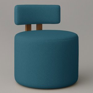 Poltrona Recepção Organica Almyra - Tecido Boucle - Azul Turquesa Escuro