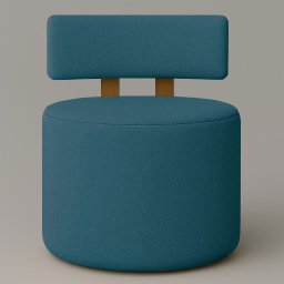 Poltrona Recepção Organica Almyra - Tecido Boucle - Azul Turquesa Escuro - 3