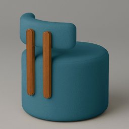 Poltrona Recepção Organica Almyra - Tecido Boucle - Azul Turquesa Escuro - 4