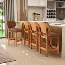 Ver imagem 2 de Kit 02 Banquetas Baixa Bar Cozinha E Sala De Jantar Fixa Betta L02 Imbuia Couríssimo Marrom - Lyam