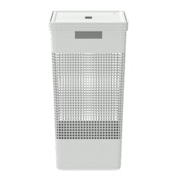 Cesto de Roupa Suja Tampa Grid 49L Organizador Área Serviço:Branco - 5