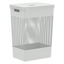 Ver imagem 1 de Cesto de Roupa Suja Tampa Grid 49L Organizador Área Serviço:Branco