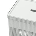 Ver imagem 6 de Cesto de Roupa Suja Tampa Grid 49L Organizador Área Serviço:Branco